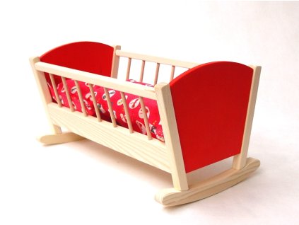 vyr 1718drevena kolebka pro panenku barevna