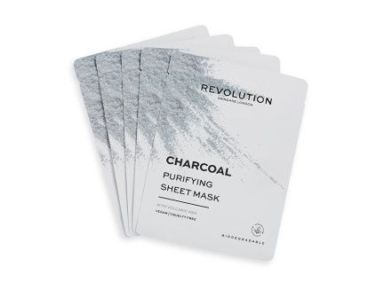 revolution skincare revolution skincare biodegradable purifying charcoal sheet mask sada 14728870124646