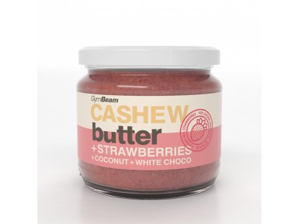 Cashew butter with coconut, white choco and strawberry - GymBeam