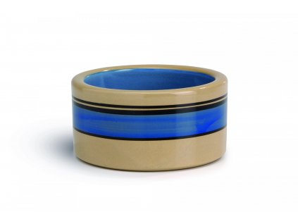 BZ CERAMIC CATDISH BLUE STRIPES 11 5 2302202114270711969