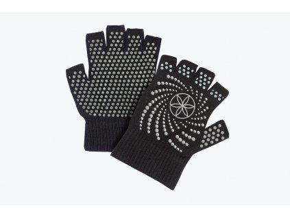 Rukavice na jógu Grippy Yoga Gloves Black - GAIAM