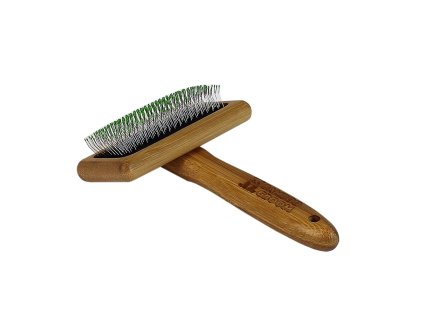 Bamboo Groom Střední jemný kartáč s nerezovými hroty, Finišák