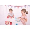 Bigjigs Toys Dřevěný jídelní servis s puntíky