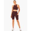 Dámské biker šortky s kapsami Reset High Waisted Chocolate - Ryderwear
