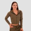 Dámská mikina Zip-up TRN olive - GymBeam