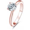 Beneto Růžově pozlacený stříbrný prsten s krystaly AGG201