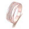 Beneto Růžově pozlacený stříbrný prsten se zirkony AGG340