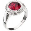 Evolution Group Stříbrný prsten s červeným krystalem Swarovski 35026.3