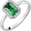 Morellato Třpytivý stříbrný prsten se zeleným kamínkem Tesori SAIW76