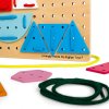 Bigjigs Toys Dřevěná šněrovací hra Geometrické tvary