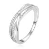 Beneto Okouzlující stříbrný prsten se zirkony AGG446L