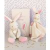 Doudou Dárková sada - Plyšový králíček s muchláčkem 10 cm ružová