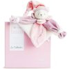 Doudou Dárková sada - plyšový muchláček růžový medvídek 24 cm