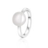 Beneto Elegantní stříbrný prsten s pravou perlou AGG29