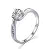 MOISS Elegantní stříbrný prsten s čirými zirkony R00005