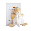 Doudou Dárková sada - Hračka s úchytem na dudlík medvídek král 15 cm