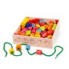 Bigjigs Toys Dřevěné navlékací korálky v bedýnce
