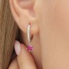 Brosway Kruhová single náušnice Fancy Passion Ruby FPR86