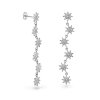 AGAIN Jewelry Dlouhé stříbrné náušnice Hvězdy se zirkony AJNS0052