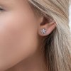 AGAIN Jewelry Stříbrné náušnice pecky Sněhová vločka AJNS0012