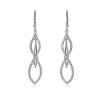 AGAIN Jewelry Propracované dlouhé náušnice s kubickými zirkony AJNS0061