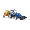 Bruder Traktor New Holland T5.120 s čelním nakladačem, korbou, vidlemi a kulatým balíkem