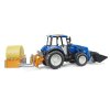 Bruder Traktor New Holland T5.120 s čelním nakladačem, korbou, vidlemi a kulatým balíkem