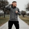 Mikina Zipper Hoodie Grey Black - GymBeam