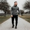 Mikina Zipper Hoodie Grey Black - GymBeam