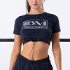 Dámské tričko CropTop Gold Details Black - LABELLAMAFIA
