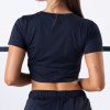 Dámské tričko CropTop Gold Details Black - LABELLAMAFIA