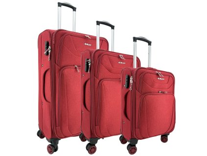 ORLACS 2025-1 Textilní cestovní kufr na 4 kolečkach, červená