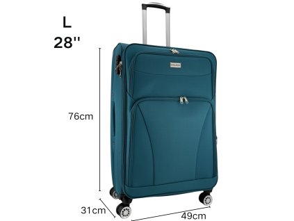 ORLACS Velký cestovní kufr s 4 otočnými kolečky 6004-7 tyrkysový L