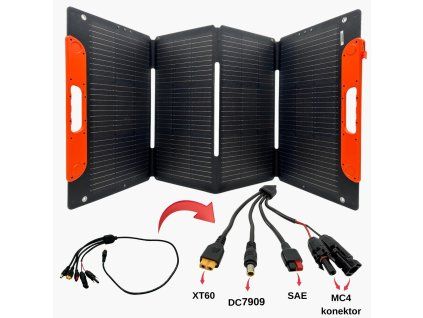 Přenosný solární panel 100Wp, 18 V, s integrovanými podpěrami (4x)