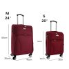 ORLACS 6004 Textilní cestovní kufr na 4 kolečkach, vínová
