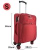 ORLACS 2025-1 Textilní cestovní kufr na 4 kolečkach, červená