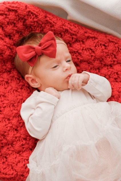 Vianočná MINI čelenka - Holly Jolly