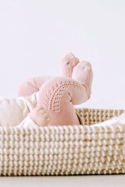 pančušky s bočným vzorom ružové