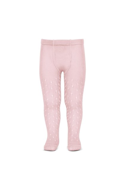 Perle pančušky s háčkovaním - Light Pink