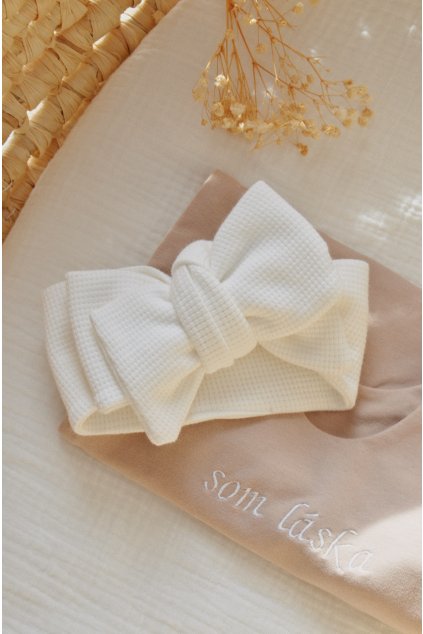 waffle OVERSIZED čelenka - Ecru | olioli