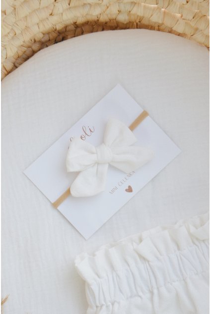 MINI čelenka mašľa - Cream