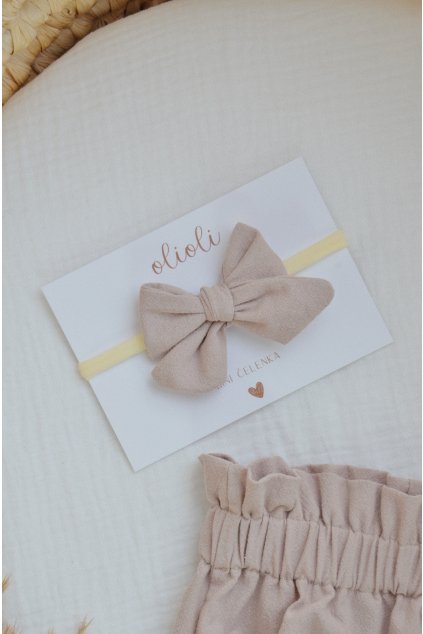 MINI čelenka mašľa - Beige