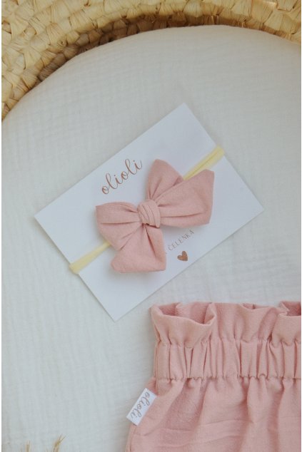 MINI čelenka mašľa - Pink