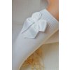 Podkolienky s mašľou - Biela