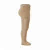 side openwork warm tights camel