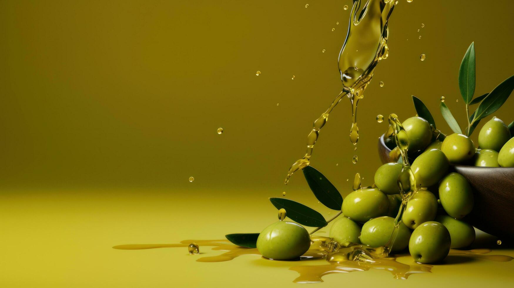 olives-and-olive-oil-green-background-free-photo