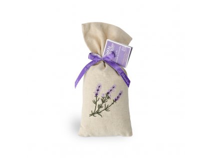 sachet lin brode 50 g fleurs lavande et lavandin