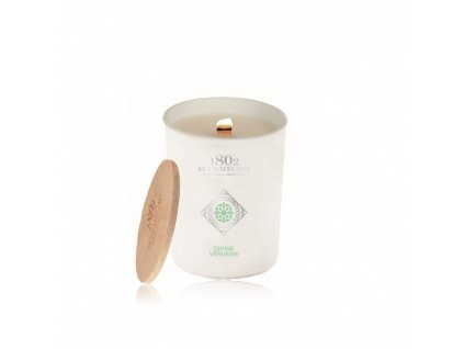 Luxusní svíčka  - Verbena 180g v bílém mléčném skle
