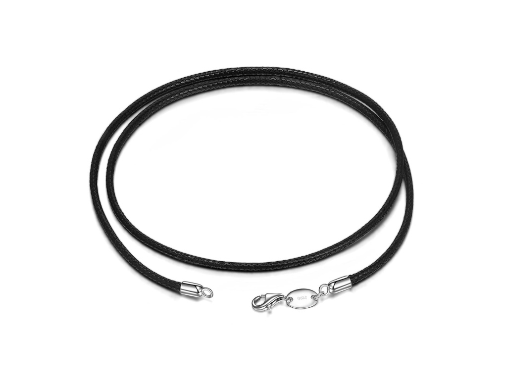 Černá šňůrka 54 cm se stříbrným zapínáním od OLIVIE.cz. Od návrhu až po finální produkt vyrobili šperkaři OLIVIE.