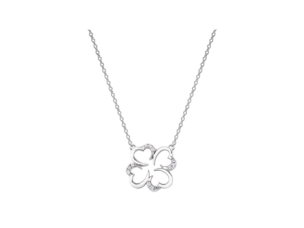 2017 Stříbrný náhrdelník ČTYŘLÍSTEK Ag 925; ≤2,3 g. - Stříbrné šperky OLIVIE